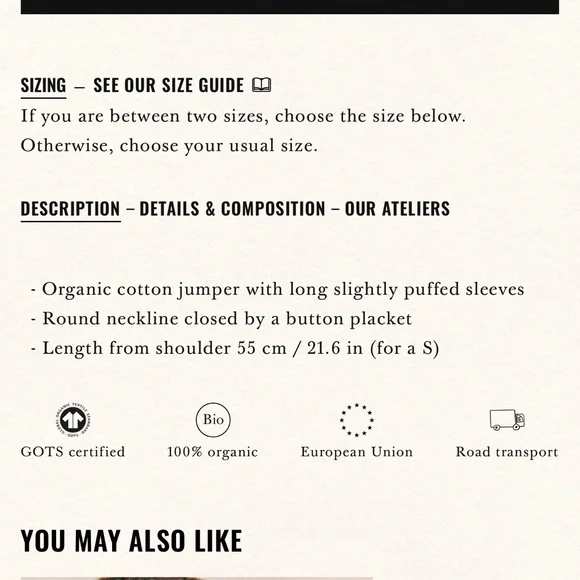 NWT Sezane Leontine Jumper in Ecru/Camel - Picture 4 of 8